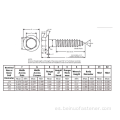 Tornillo de autoimensionamiento de brida hexadecimal de acero de acero inoxidable DIN7504